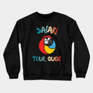 SAFARI TOUR GUIDE RED MACAW PARROT ZOOS ART Crewneck Sweatshirt